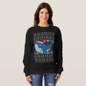 Sweatshirt Ugly Sweater Style Xmas Lights Santa Whale Christm (Devant entier)