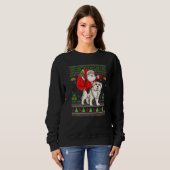 Sweatshirt Ugly Xmas Santa Riding Great Pyrenees Dog Christma (Devant entier)