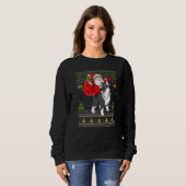 Sweatshirt Ugly Xmas Santa Riding Malamute Dog Christmas (Devant entier)