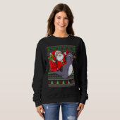 Sweatshirt Ugly Xmas Santa Riding Seals Christmas (Devant entier)