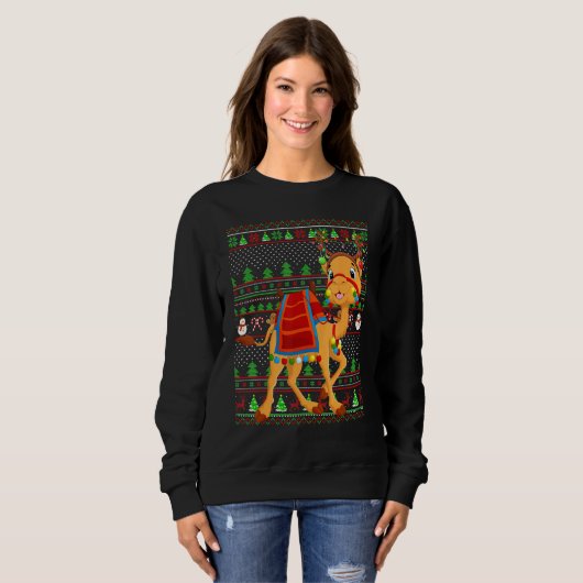 Sweatshirt Ugly Xmas Sweater Style Lighting Camel Christmas (Devant entier)