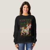 Sweatshirt Ugly Xmas Sweater Style Lighting Cattle Christmas (Devant entier)