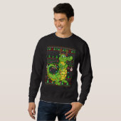 Sweatshirt Ugly Xmas Sweater Style Lighting Crocodile Christm (Devant entier)