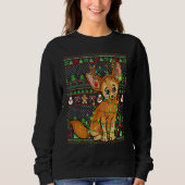 Sweatshirt Ugly Xmas Sweater Style Lighting Fennec Fox Christ (Devant)