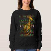 Sweatshirt Ugly Xmas Sweater Style Lighting Giraffe Christmas (Devant)