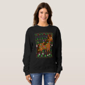 Sweatshirt Ugly Xmas Sweater Style Lighting Horse Christmas (Devant entier)