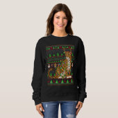 Sweatshirt Ugly Xmas Sweater Style Lighting Jaguar Christmas (Devant entier)