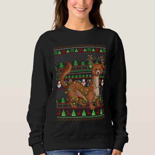 Sweatshirt Ugly Xmas Sweater Style Lighting Mongoose Christma (Devant)