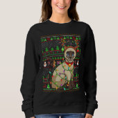 Sweatshirt Ugly Xmas Sweater Style Lighting Siamese Cat Chris (Devant)
