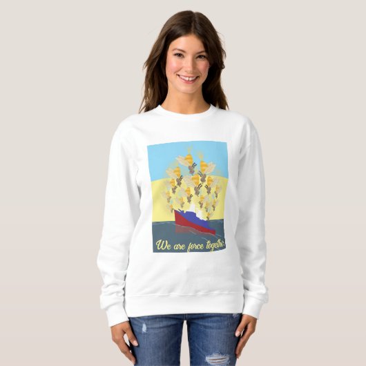 Sweatshirt Ukraine "jaune bleu" coloré (Devant entier)