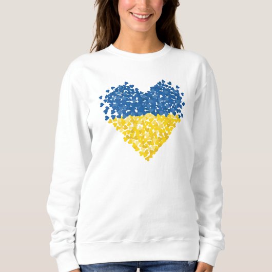 Sweatshirt Ukrainian flag. Love to Ukraine. Support. (Devant)