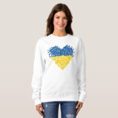 Sweatshirt Ukrainian flag. Love to Ukraine. Support. (Devant entier)
