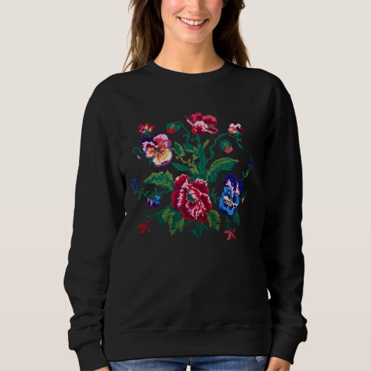 Sweatshirt Ukrainian vushuvanka folk pattern (Devant)