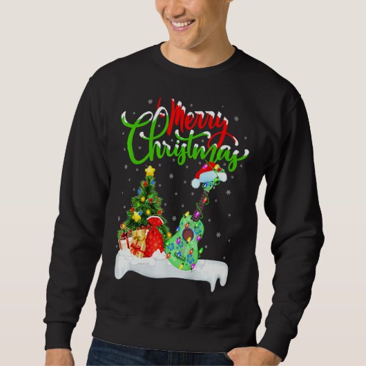 Sweatshirt Ukulele Music Xmas Lighting Père Noël Ukulele Chri (Devant)