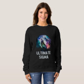 Sweatshirt Ultimate Sigma Howling Wolf Moon entraînement Gym (Devant entier)