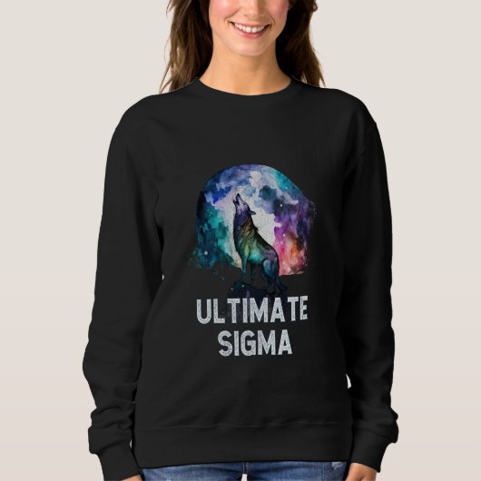 Sweatshirt Ultimate Sigma Howling Wolf Moon entraînement Gym (Devant)