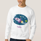 Sweatshirt Un adorable vaisseau-fusée dans l'espace dessin an (Devant)