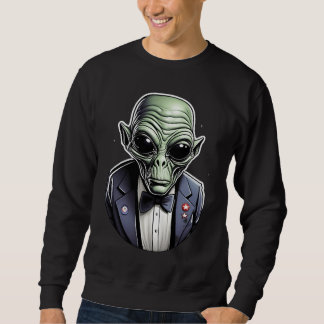 Sweatshirt Un alien habillé en costume.