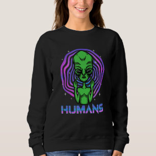 Sweatshirt Un Alien Méchant Qui Fille L'Oiseau
