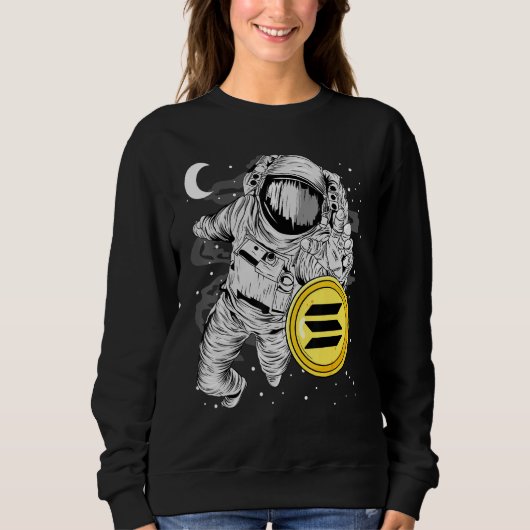 Sweatshirt Un Astronaute Arrivant À Solana Sol Coin À Moon Cr (Devant)