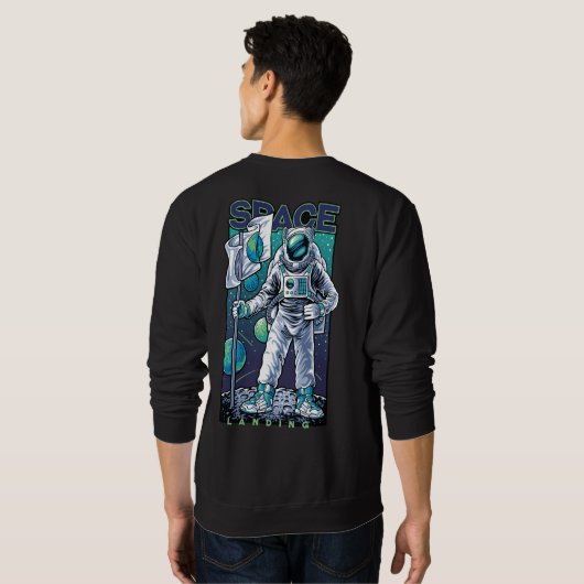 Sweatshirt Un astronaute atterrit sur l'espace Illustration (Dos entier)