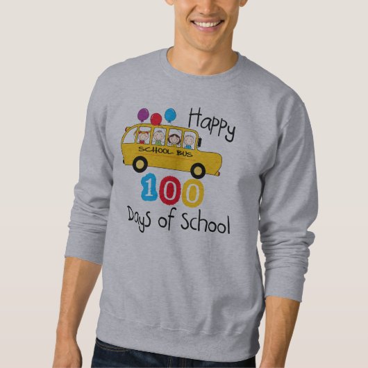 Sweatshirt Un autobus scolaire fête ses 100 jours (Devant)