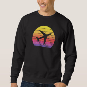 Sweatshirt Un avion à réaction 747 de coucher de soleil vinta