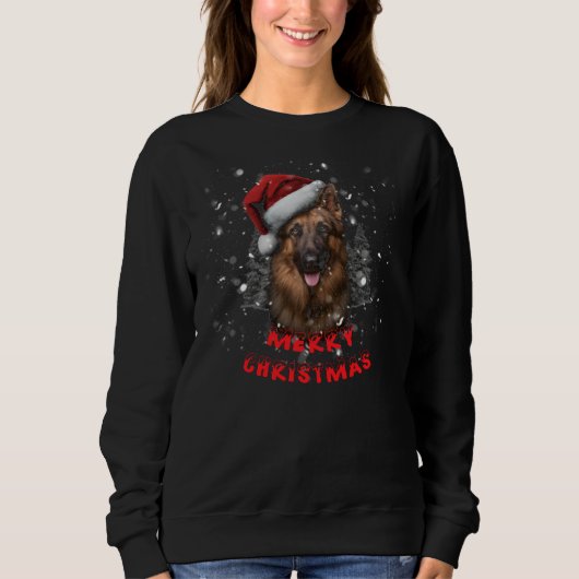 Sweatshirt Un berger allemand en sueur de chirstmas joyeux. (Devant)
