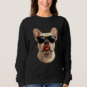 Sweatshirt Un bouledogue français cool qui envoie un baiser a