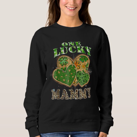 Sweatshirt Un chanceux Mammy Heart Tee Jour de la Saint Patri (Devant)