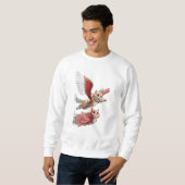 Sweatshirt Un chat avec des ailes volant comme un oiseau. (Devant entier)