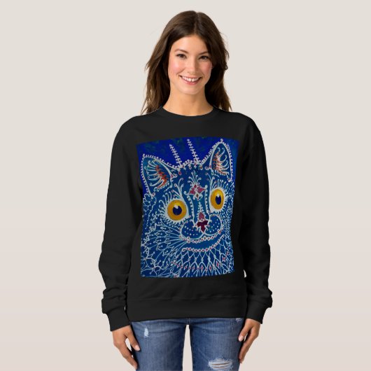 Sweatshirt Un chat de style gothique par Louis Wain (Devant entier)