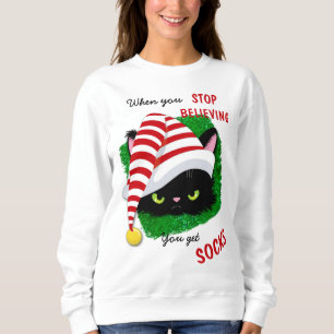 Sweatshirt Un chat vert en colère, des chaussettes Noël