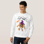 Sweatshirt Un Citrouille fou fuit les chauves-souris fantômes (Devant entier)