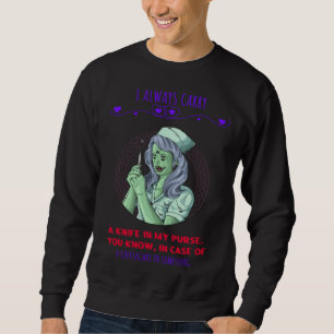 Sweatshirt Un couteau dans mon sac à main Un gâteau au fromag
