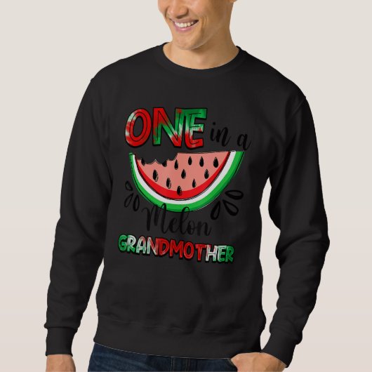 Sweatshirt Un Dans Un Melon Grande-Mère Pastèque Mappant Fam (Devant)