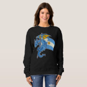 Sweatshirt Un dragon épique avec un drapeau argentin argentin (Devant entier)