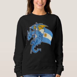 Sweatshirt Un dragon épique avec un drapeau argentin argentin