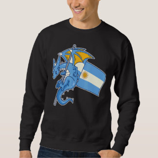 Sweatshirt Un dragon épique avec un drapeau argentin argentin