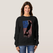 Sweatshirt Un drapeau américain One Wheel One Wheel skateboar (Devant entier)