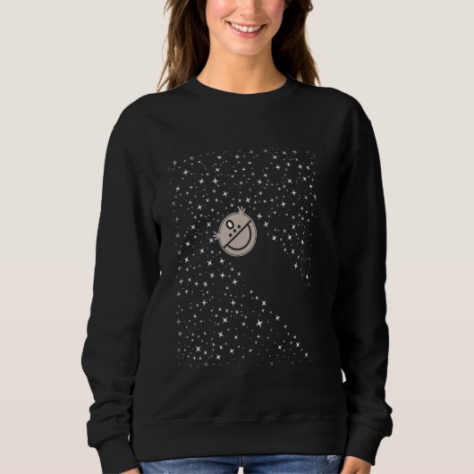 Sweatshirt Un drôle de robot aspirateur nettoie les étoiles s (Devant)