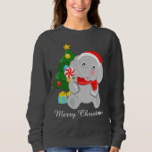 Sweatshirt Un éléphant de Noël festif ajouter un message (Devant)