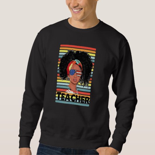 Sweatshirt Un enseignant afro-américain avec un drapeau améri (Devant)