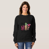 Sweatshirt Un enseignant de hanche heureux lapin de Pâques (Devant entier)