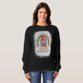 Sweatshirt Un enseignant de maternelle Hoppy Leopard de Pâque (Devant entier)