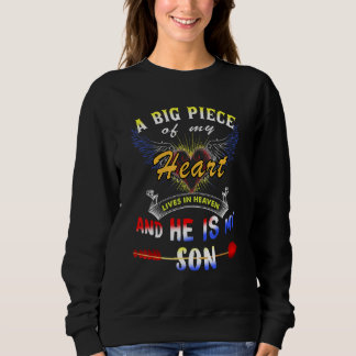 Sweatshirt Un Gros Morceau De Mon Coeur Vit Au Ciel Il Est Mo