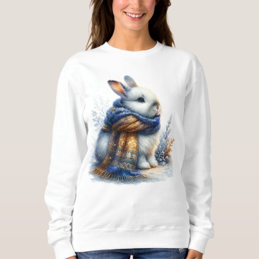 Sweatshirt Un Hiver Cosy Souhaite À Un Lapin Spécial (Devant)