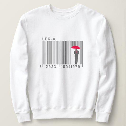Sweatshirt Un homme élégant tenant un code barre parapluie (Design devant)