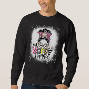 Sweatshirt Un Hoppy Nannie Grand-mère Bunny Messy Bun Bleache