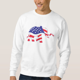 Sweatshirt Un joli éléphant fait dans le drapeau américain